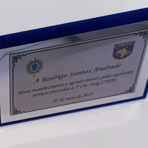 ABA<br> PLACA GRAVADA 14 x 10<br> EM PORTA-PLACA <br> SUPER LUXO