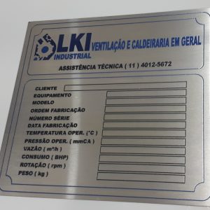 ABF<br>PLACA DE AÇO INOXIDÁVEL<br> FOTOCORRROSÃO<br> 20cm x 15cm