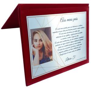 AFC <br>PLACA DE AGRDECIMENTO <br>DA (O)  FORMANDA (O)<br> AOS PAIS