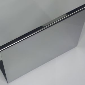 AEA <br>PORTA-PLACA INOX <br> COM BASE DOBRADA<br> 8 x 6