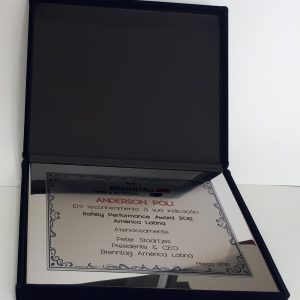 AAE<br> PLACA GRAVADA 21 X 15cm<br> EM ESTOJO SUPER LUXO