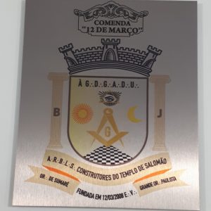 AAF<br>PLACA DE AÇO INOXIDÁVEL <br>SUBLIMAÇÃO<br> 80cm x 60cm