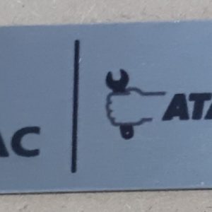 ACS<br>PLACA DE ALUMÍNIO<br> SUBLIMAÇÃO<br> 5cm x 2,5cm<br> 20 unidades